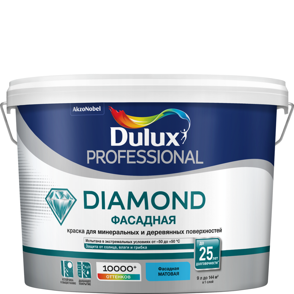 DULUX DIAMOND ФАСАДНАЯ краска для минеральных и деревянных поверхностей