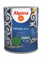  Alpina 3 in 1 - 0,75l. / Альпина - 0.75л. Эмаль алкидно-уретановая по ржавчине 3 в 1